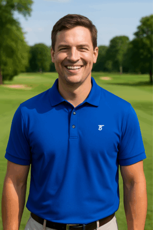 3Tees Essential Golf Polo Blau