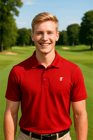 3Tees Essential Golf Polo Rot