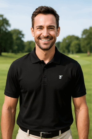 3Tees Essential Golf Polo Schwarz