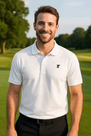 3Tees Essential Golf Polo Weiss